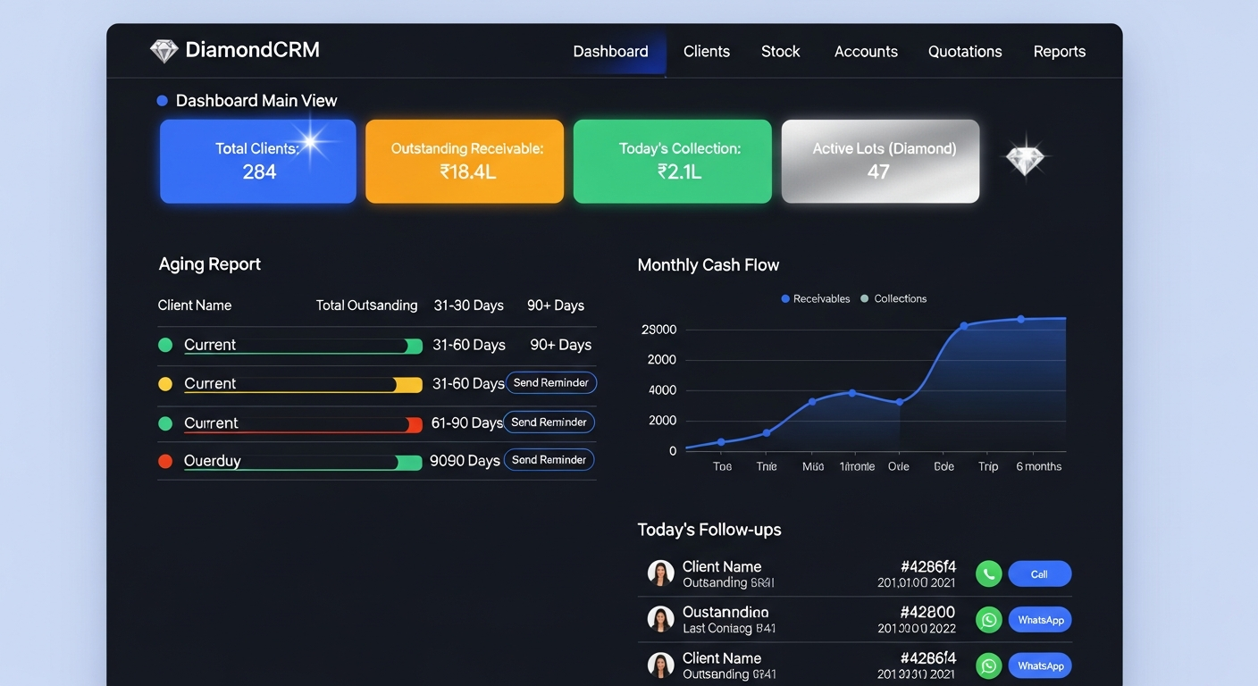 DiamondCRM – Diamond & Dying Printing Trader Software 1